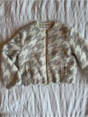 abercrombie kids Cream & Gray Fleece Zip Bomber